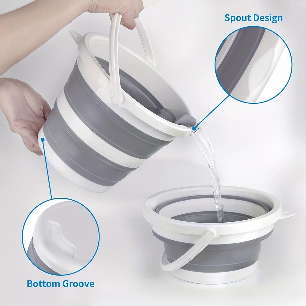 10L Collapsible Silicone Bucket - Portable, Space-Saving & Durable Design | Easy to Clean & Store | Perfect for Car Washing