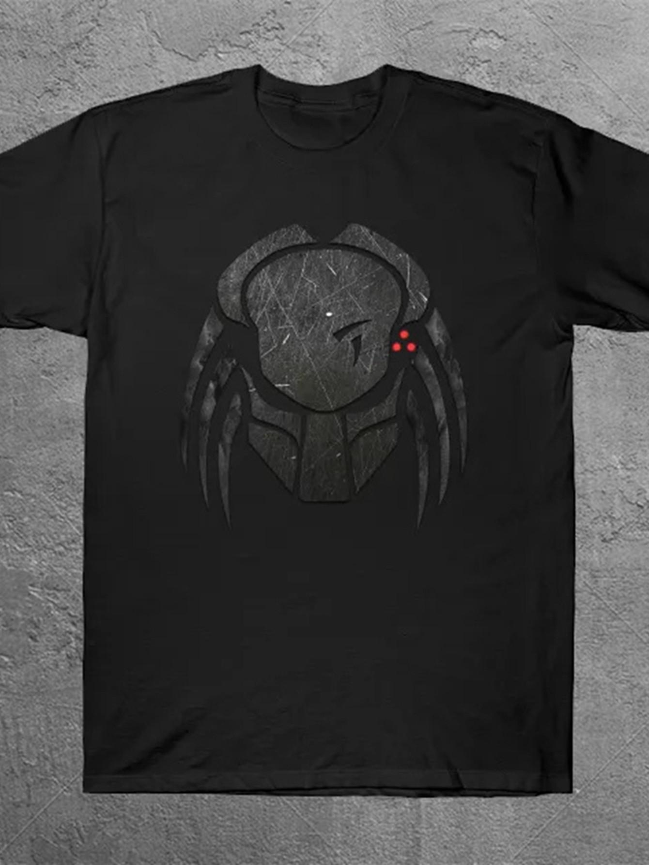 

Predatorthemed biomask Tshirt with scifi design Pure cotton allseason streetwear vintage t shirt oversized t shirt M
