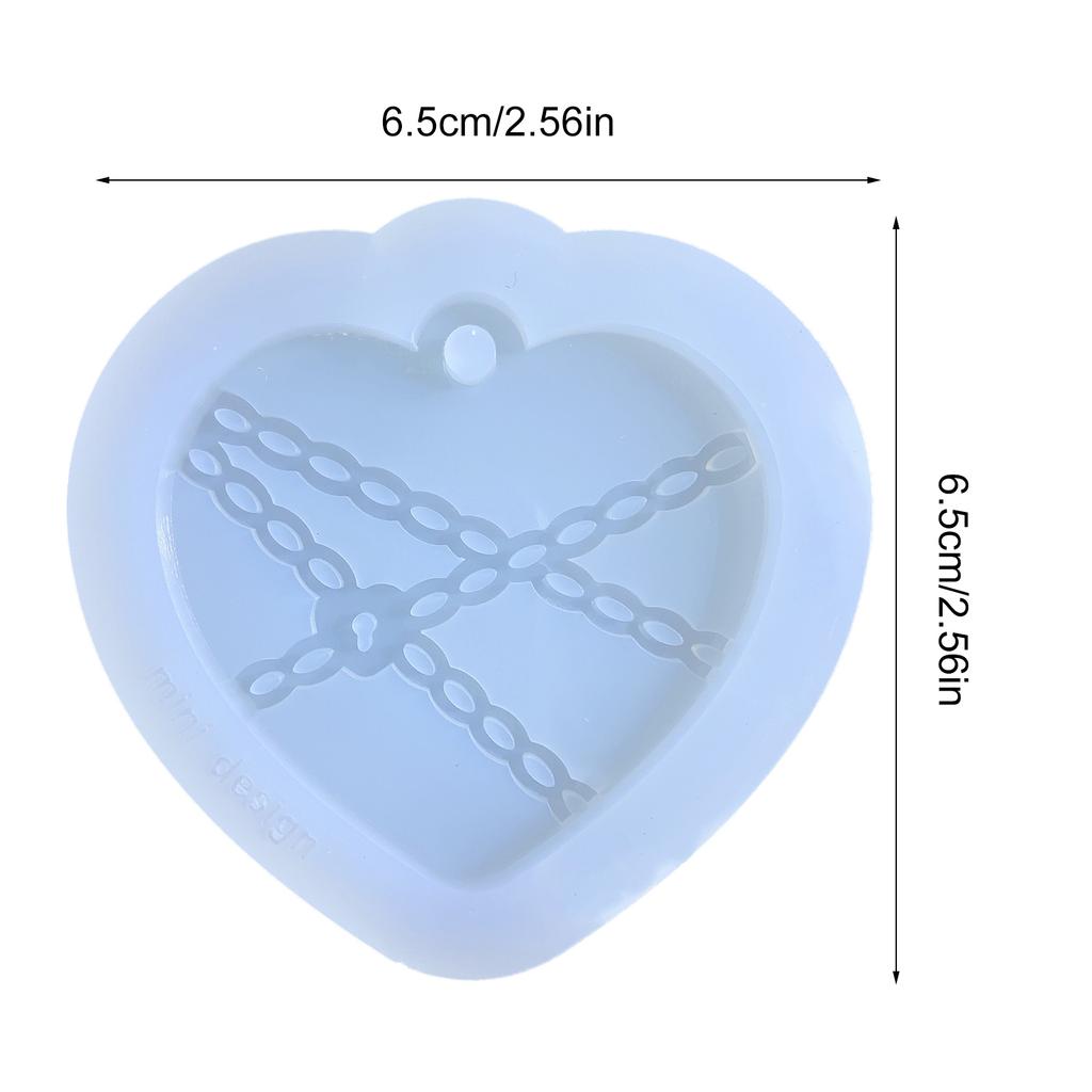 Keychain Silicone Mold Chain Heart Silicone Mold for Car Pendant Home Decor Crystal Epoxy Resin Mold Jewelry Making Mold