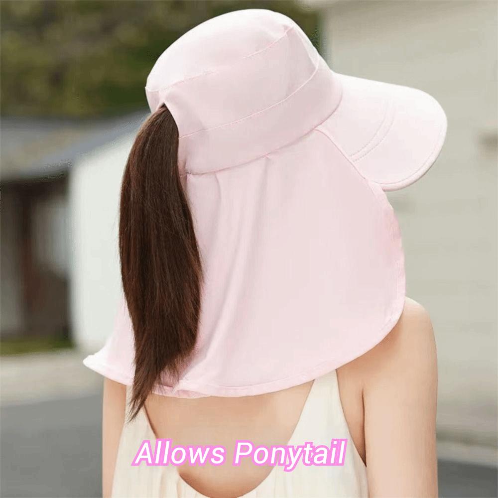 Foldable Shawl Fisherman Hat Wide Brim Anti UV Tea Picking Hat Neck Face Protection Breathable Ice Silk Sunscreen Hat for Women