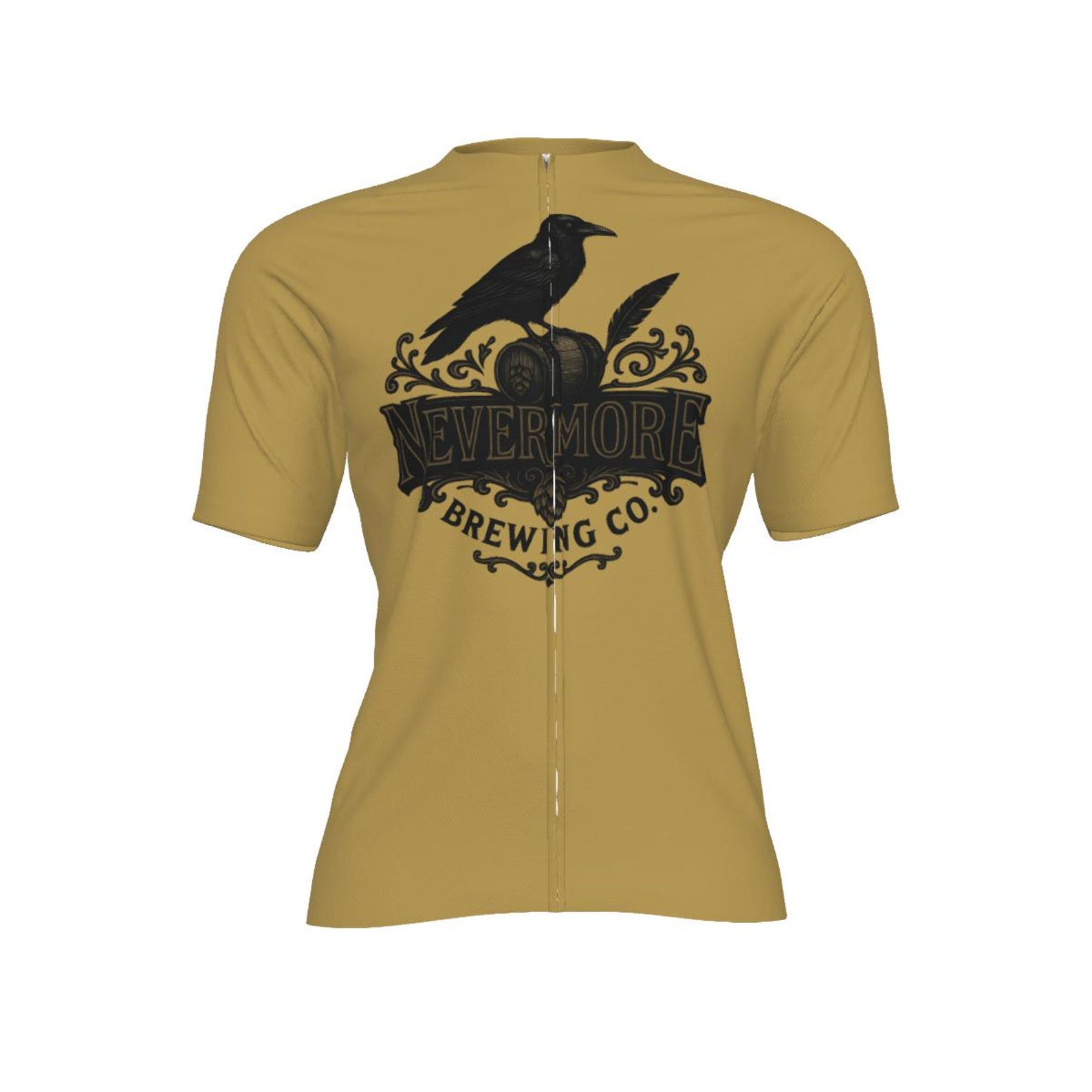 Raven Cycling Jersey: Nevermore Brewing Co. - Gothic Bike Shirt L