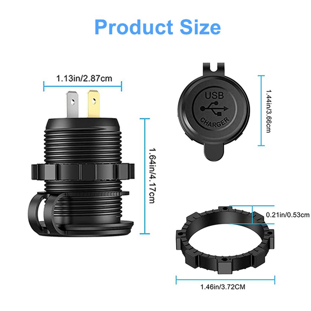 Quick Charge 3.0 Dual Usb Fast Car Charger Waterproof 12v/24v Qc3.0 Power Outlet With Touch Switch&led Light