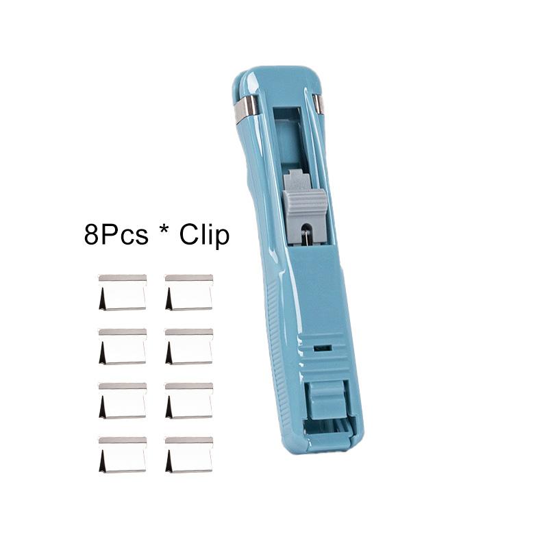 1PC Mini plastové školní potřeby Ruční sponkové vázací nástroje Tlačná sešívačka na dokumenty