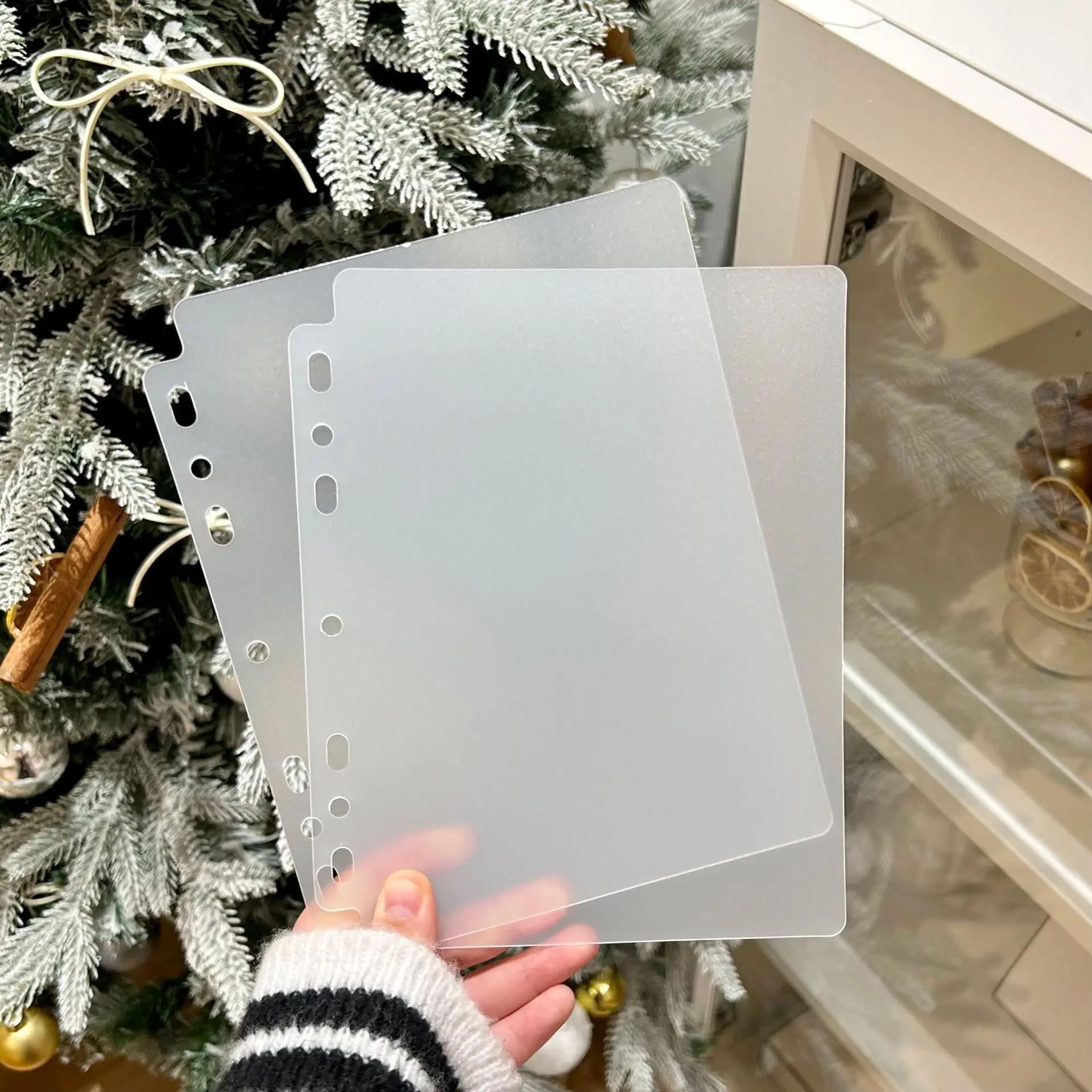 

A5 7Holes Transparent File Holder Notebook Loose Leaf DIY Document Bag Binder Rings PVC Storage Binding Folder A5