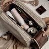 New Multifunctional Makeup Bag For Women PU Leather Large Capacity Portable Travel Makeup Brush Toiletries Storage Bag