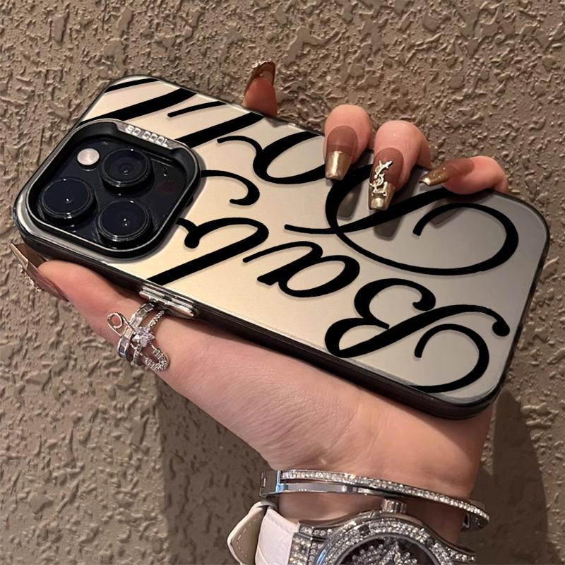 Fashion English Letters Phone Case For IPhone 17e Air 16E 17 16 15 Plus 14 13 12 11 Pro Max Shockproof Anti-slip Y2k Hard Cover