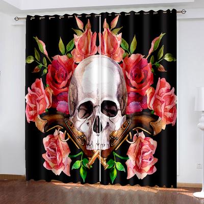 3D Totenkopf Vorhänge für Wohnzimmer Schlafzimmer Benutzerdefinierte Foto Fenster Vorhang Schattierung Küche Tür Home Decor Vorhänge