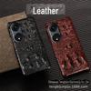 Crocodile Pattern Genuine Leather Phone Case for Oppo A1 Pro, A57 5G, A2 Pro, A97 - Anti-Fall Protection Sticker