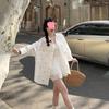 2026 Elegant White Love Print Long Sleeve Casual Spring and Summer Top