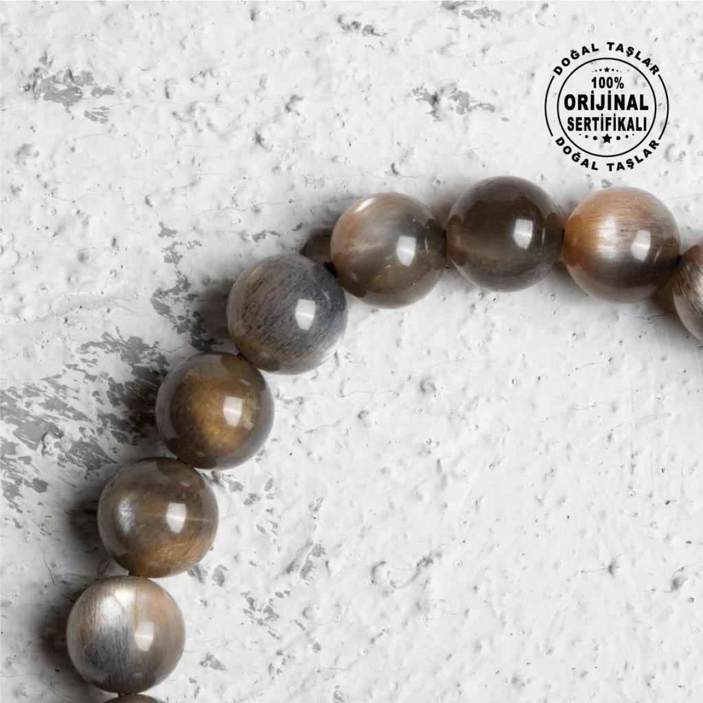 Certified Original Premium Black Moonstone Natural Stone Bracelet