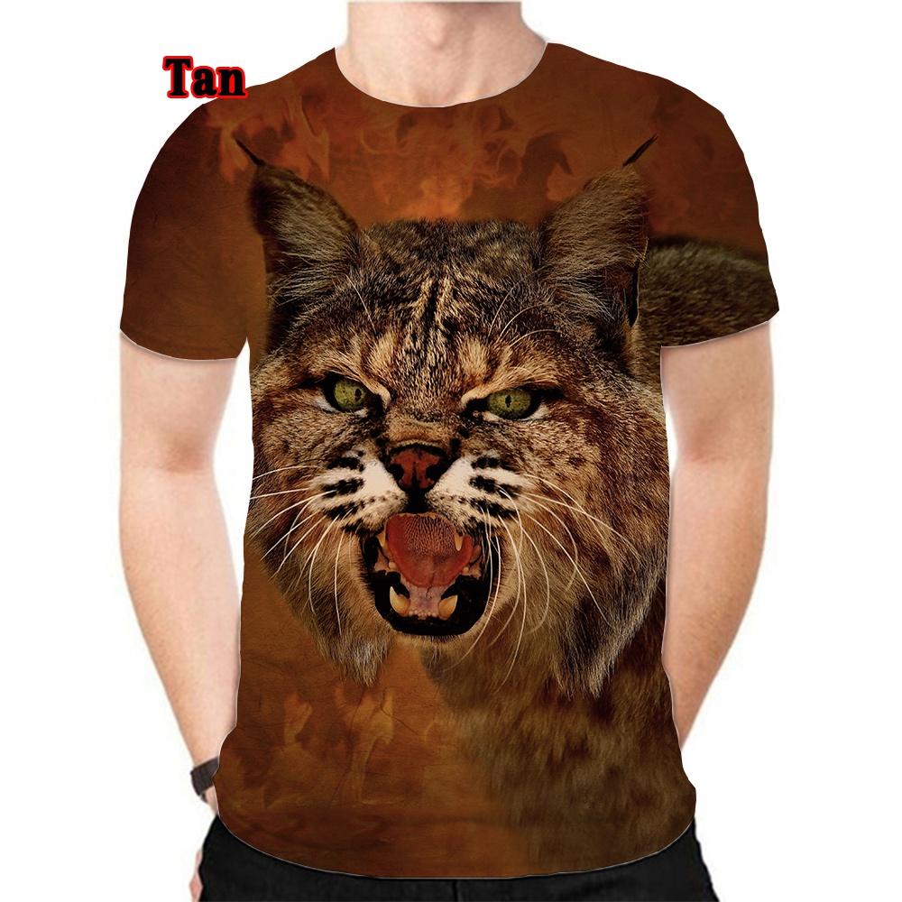 men woman Spring/Summer Printed 3D Animal Lynx Harajuku Streetwear Short Sleeve Unisex Hip Hop T-shirt XS-5XL