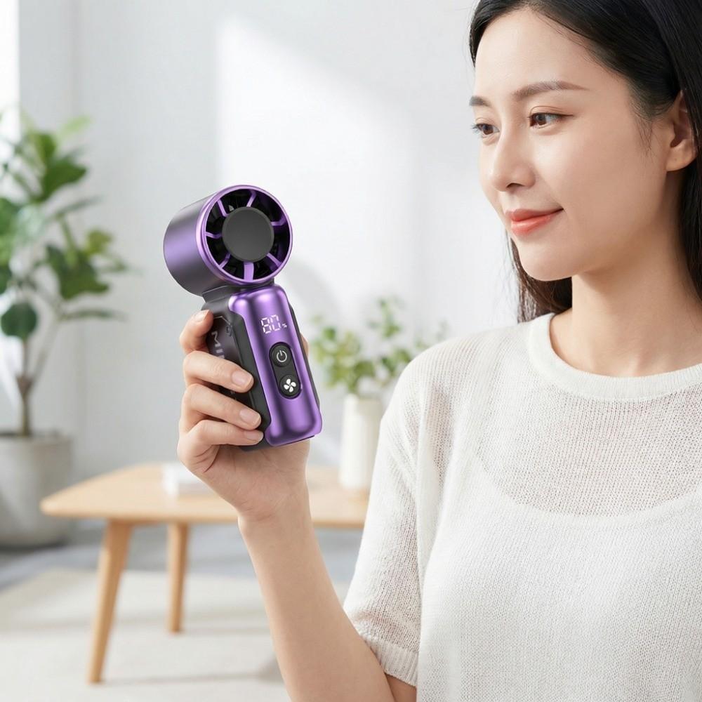 Adjustable Speeds Portable Handheld Fan USB Rechargeable Turbo Fan Pocket Fan Cooling Fan  Summer