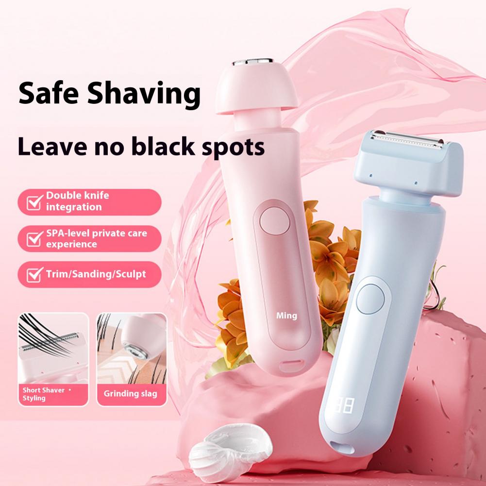 Double Heads Trimmer Women Electric Shaver USB Rechargeable Waterproof Face Body Bikini Area Arm Leg Hair Epilator Razor