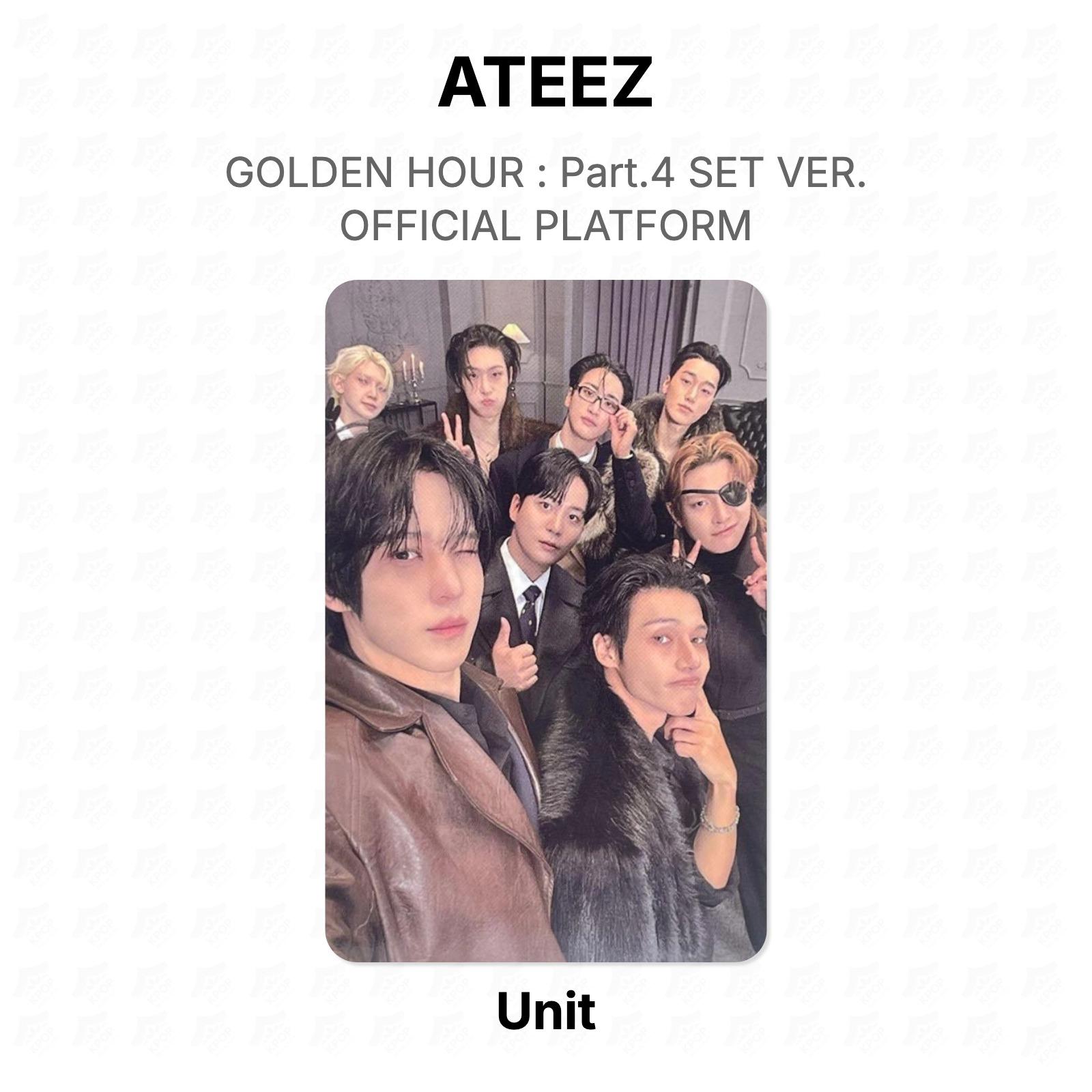 ATEEZ Unit GOLDEN HOUR : Part.4 SET VER. OFFICIAL PLATFORM Official Photocard Unit