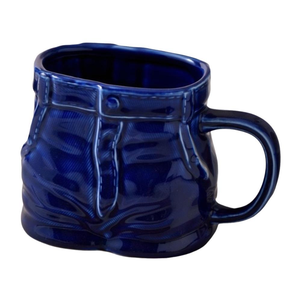 Jeans Shape Drinking Mugs Ceramic Creative Coffee Cup Retro Coffee Tea Cup Dormitory синий
