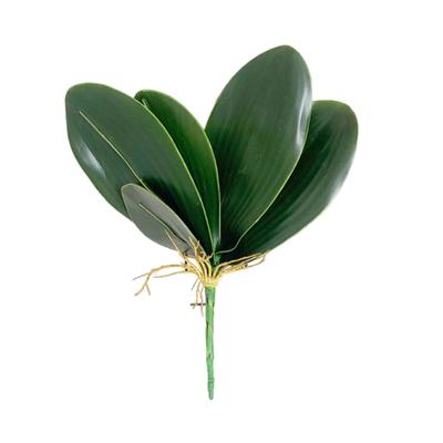 Artificial Green Phalaenopsis Leaves Faux Orchid Leaves Stem Real Touch Green Plant for Flower Arrangement Garden Bonsai Decor