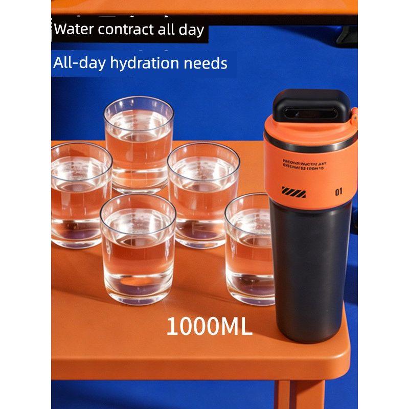 2026 Model Stainless Steel Large-Capacity Thermos Cup for Men, Outdoor Ice Cup, Portable Travel Cup, Car Cup, Straw Water Cup