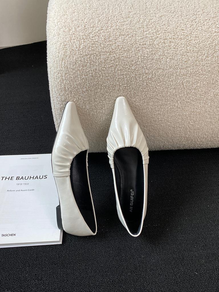 Mode Spitzschuh Damen Slipper 2024 Neuheiten Herbst Frühling Kleiderschuhe Niedrig Absatz Slip On Party Pumps Casual Kleid Größe 35-39