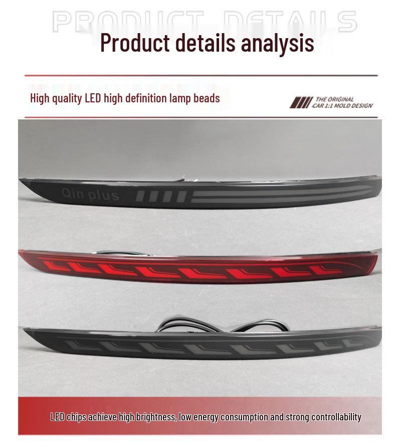 BYD Qin Plus LED Rear Bumper Brake Lights - Compatible with 25 Models, Custom Fit.