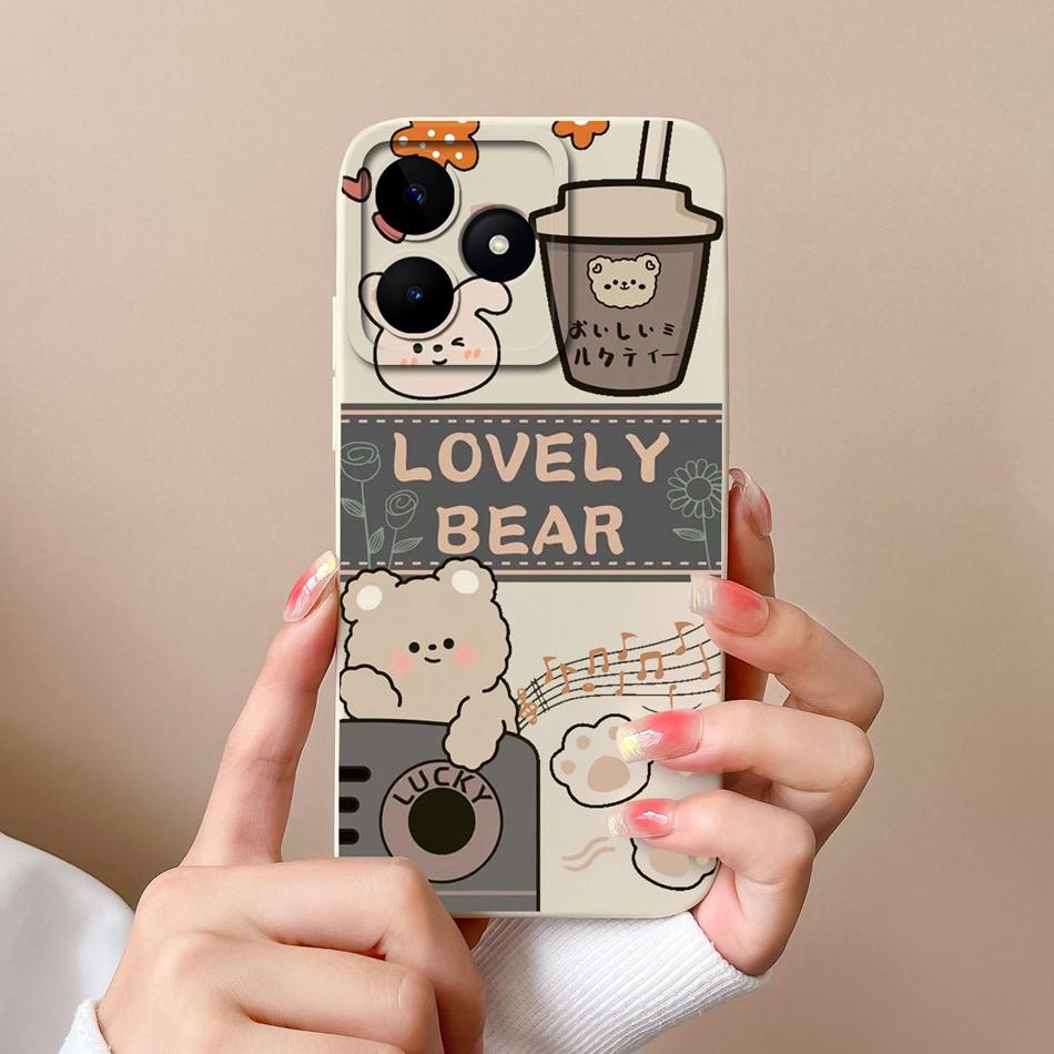 Coque Simple Pour Realme Note 50 Style Décontracté Protection Complète Anti-Choc Coque Arrière Silicone Liquide Doux Modèle RMX3834 Coque