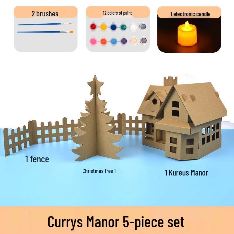 

Набор для раскрашивания картонного домика своими руками для детской художественной зоны