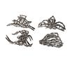 4Pcs Halloween Hair Claws Black Spider Web Skeleton Hand Bat Shape Hair Clips Anti-slip Teeth Back Head Shark Hair Clips