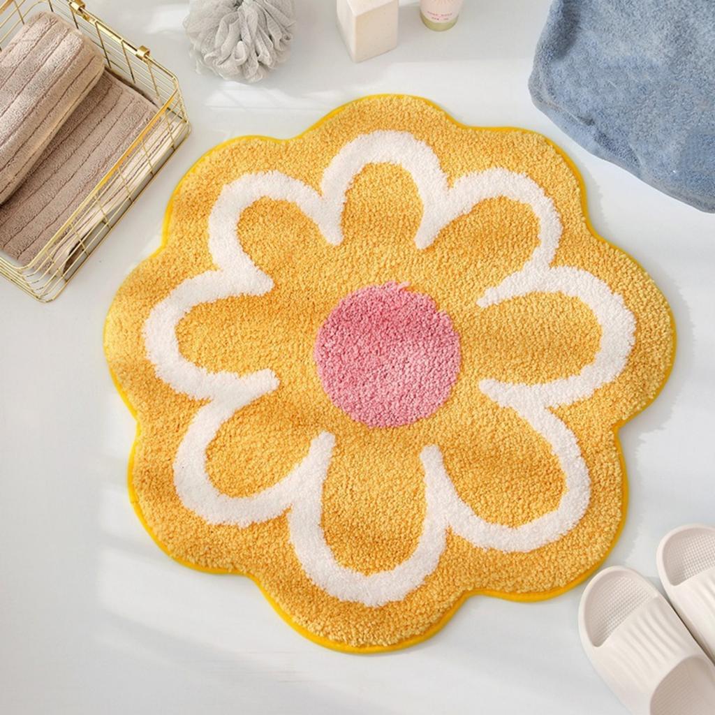 Bloemenpatroon, - Badkamermat, Absorberende Imitatie Kasjmier Mat, Fris En Enkel Badkamer .
