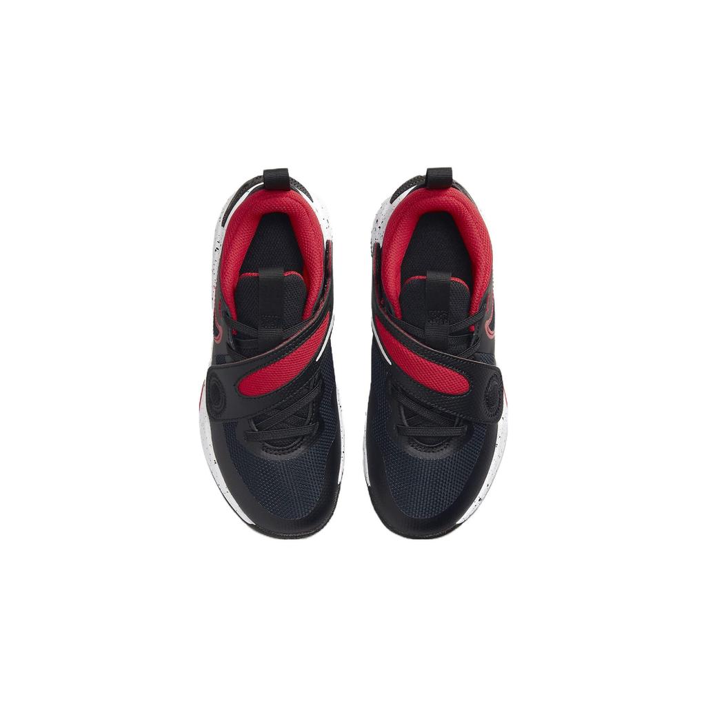 Nike Team Hustle D 11 Low Top Basketball Shoes Black Red Kids' DV8994-003