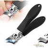 Wide Jaw Opening Anti-Splash Slanted Nail Clipper,Fingernail and Toenail Clippers for Ingrown Nails,Long Handle Splashproof Nail Clippers,Wide Mouth