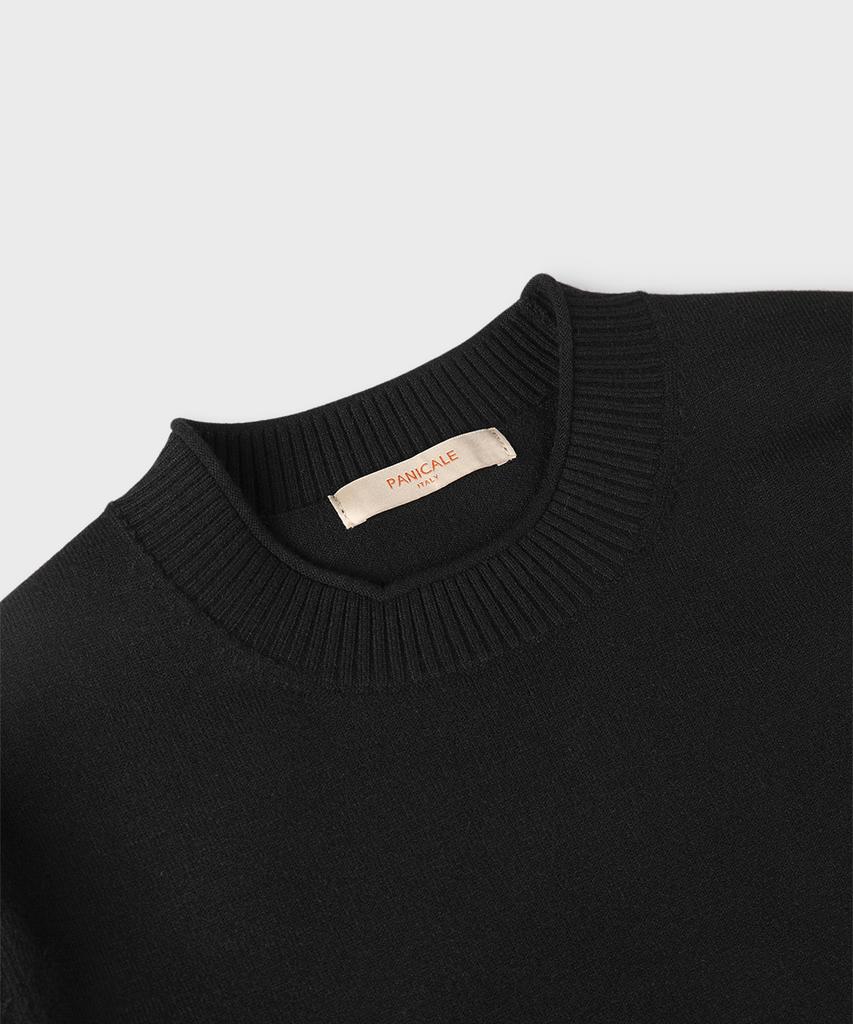 PANICALE Black Slim Fit Viscose Blend Knit