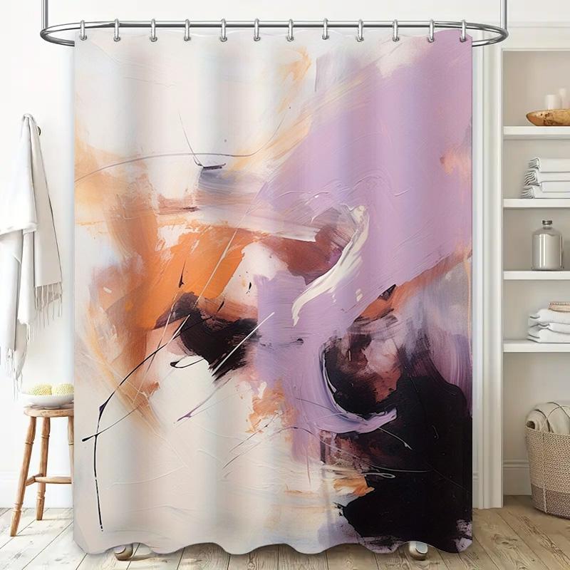 Abstract Bathroom Shower Curtain with Geometric Design Perfect for Modern Decor Styles
