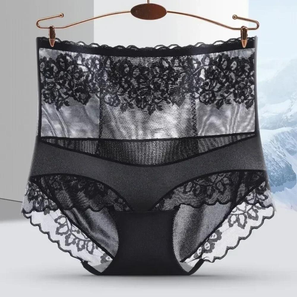 Ultra-thin Panties Women Lace Embroidery Flowers Underwear High Waist Butt Lifter Slimming Tummy Briefs Seamless Underwear