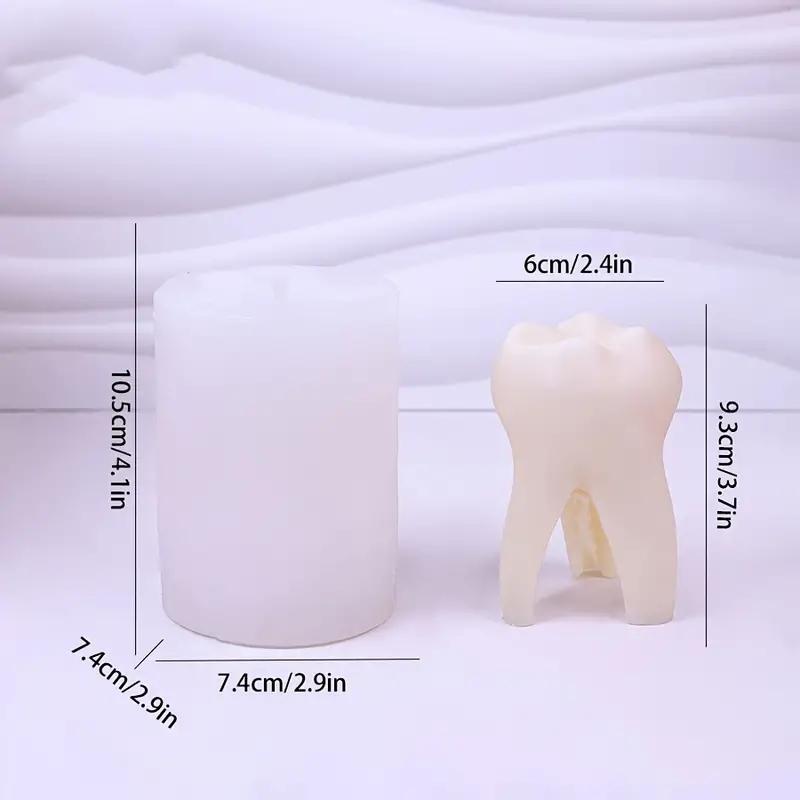 1Pcs 3D Teeth Shape Aromatherapy Candle Silicone Mold Plaster Ornament Decoration Cake Baking Creative Fondant Silicone Mold