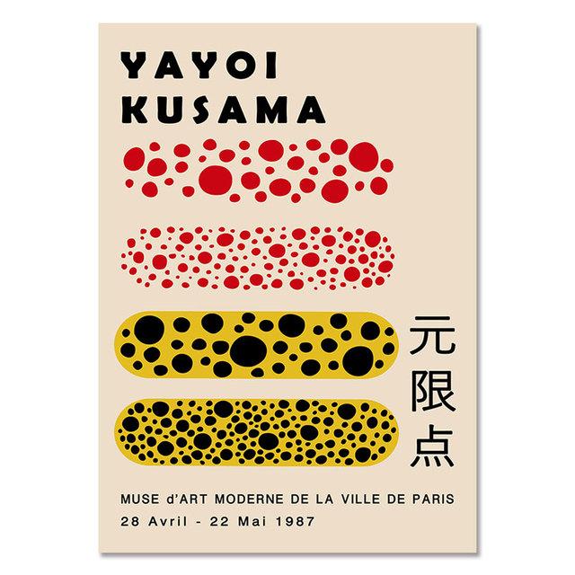 Yayoi Kusama Exhibition Posters and Prints Gallery Wall Art Picture Museum Modern Canvas Painting Nordic Living Room Decoration