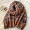 Red Plaid Christmas Scarf Women's Winter Thickened Warm Fashion Winter Versatile Korean Atmosphere Scarf