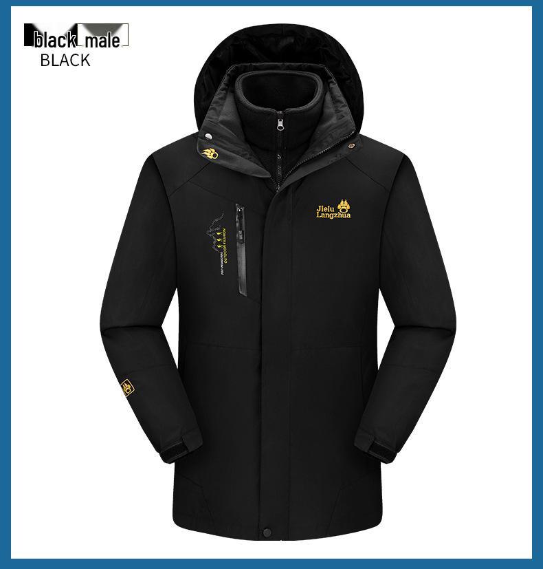 Jack Wolfskin Jie Lu 3'ü 1 Arada Fırtına Ceketi: Erkek ve Kadınlar İçin Polar Astarlı Sonbahar/Kış Dış Mekan Çift Ceketi.