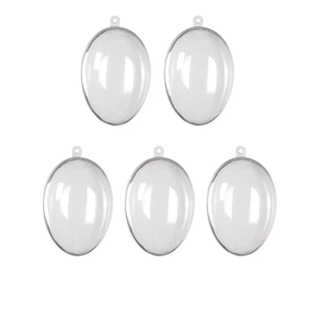 5PCS Home Decoration Egg Shape Easter Eggs Party Supplies Hanging Decor Transparent Ball Favors Hollow Candy Box