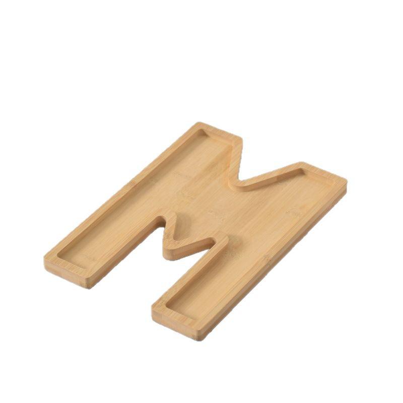 Bamboo Wood Letter Tray for Parties and Celebrations: Dessert, Deli, Fruit, or Dinner Plate