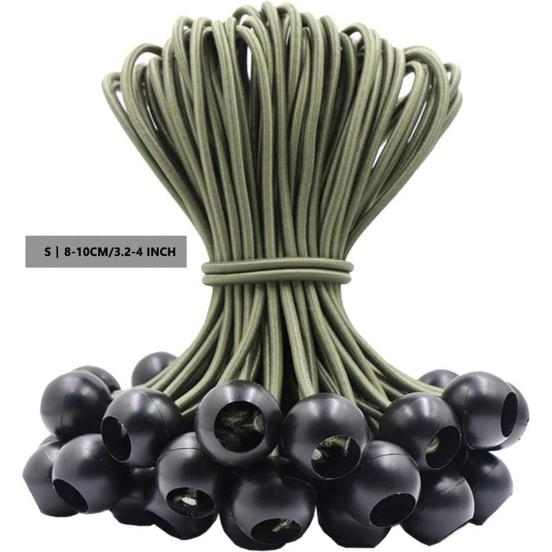 Ball Bungee Cords 4/6/9 Inch,50 Pcs Tarp Ball Bungee Ties Heavy Duty Canopy Tie Downs For Camping,Tent Poles With Uv Resistant