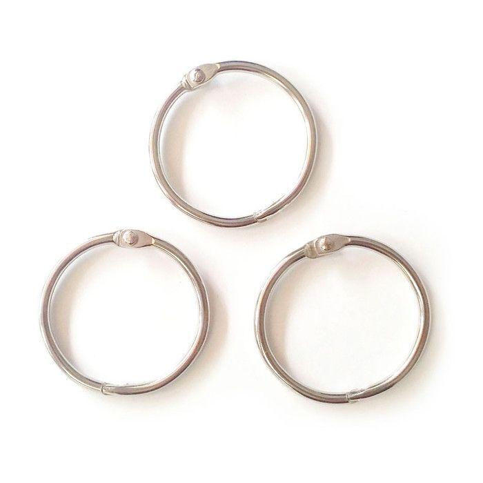 Openable Metal Rings Ø 40 Mm Silver (x5)