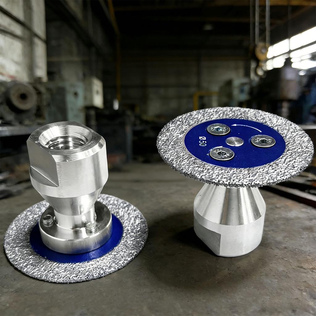 3PCS Brazed   Saw Blades   Angle Grinder Cutting Carving Disc for Marble   Stone Concrete 50MM Outer Diameter Blue