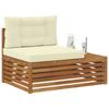 Outdoor Corner Sofa Natural 115 X 83 X 73 Cm Solid Acacia Wood