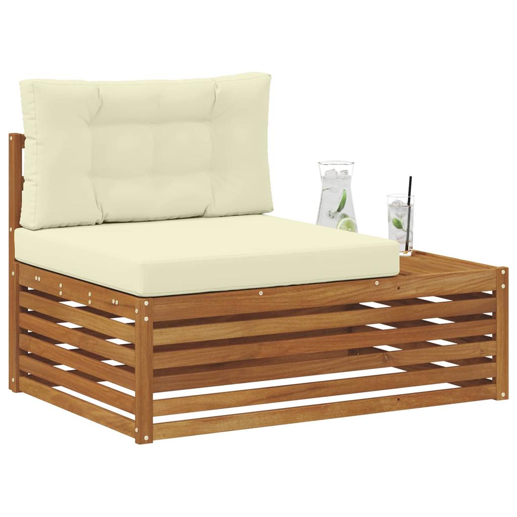 Outdoor Corner Sofa Natural 115 X 83 X 73 Cm Solid Acacia Wood
