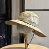 Spring and Summer Outdoor Drawstring Sun Protection Hat for Men and Women, Mesh Breathable Fisherman Hat for Travel, Hiking, Fishing, and