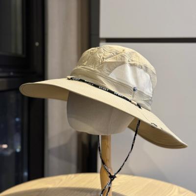 Spring and Summer Outdoor Drawstring Sun Protection Hat for Men and Women, Mesh Breathable Fisherman Hat for Travel, Hiking, Fishing, and
