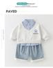 2026 New Boys' and Girls' Plaid Patchwork Two-Piece Hoodie Set for Spring and Autumn