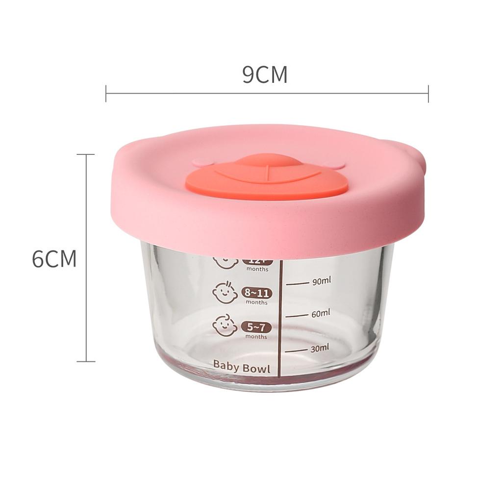 Glass Bowl Baby Food Supplement Bowl With Scale Portable Lunch Box Food Storage Seal Heating Food Grade Silicone