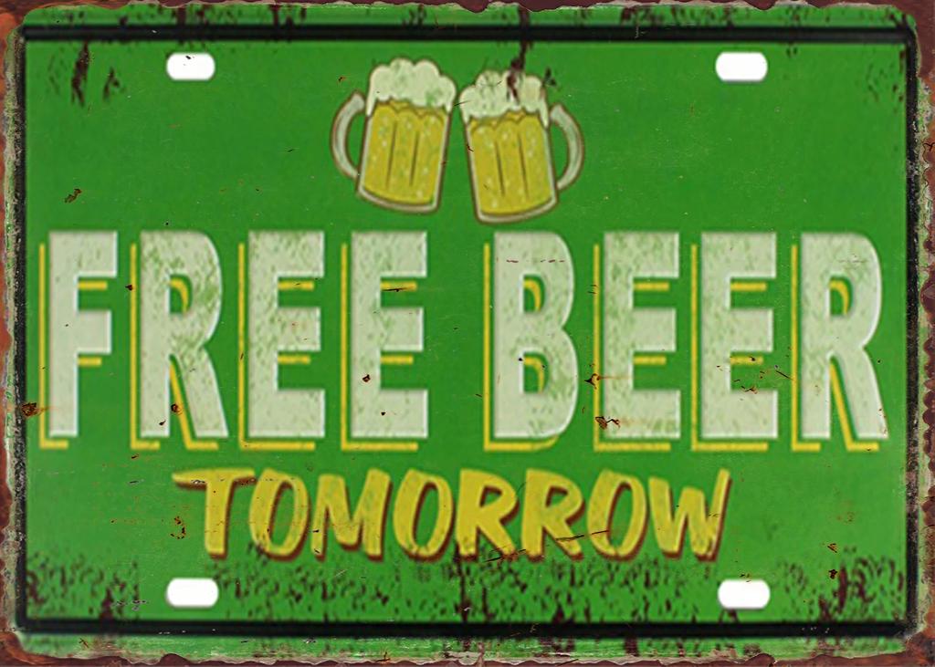 Vintage Beer  Whiskey Themed License Plate Style Aluminum Metal Sign Retro Bar  Man Cave Wall Art Decor for Pub Garage and H