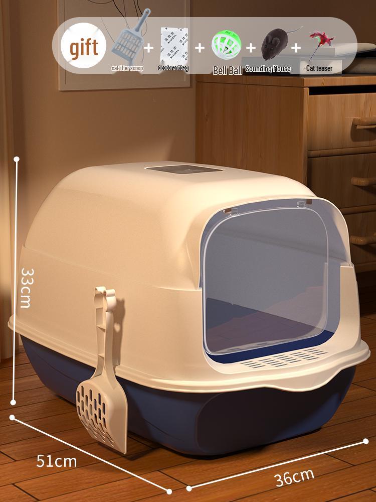 

Закрытый кошачий лоток с защитой от запаха, защитой от выноса на лапах и защитой от брызг Default