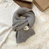 Scarf women's new winter versatile solid color soft waxy knitted wool short scarf warm scarf